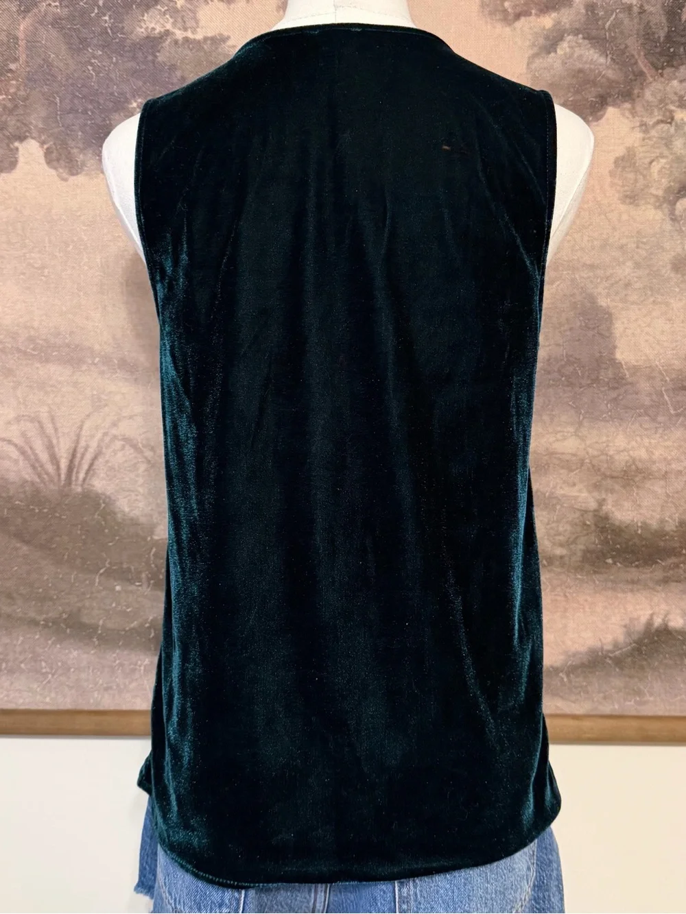 J. Crew Deep Emerald Velvet V-Neck Camisole